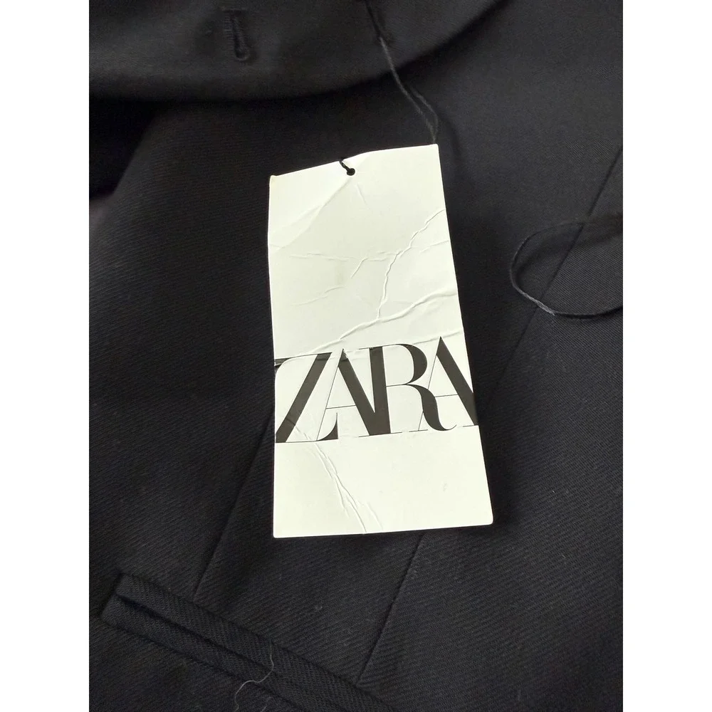 Zara Halter Neck Waistcoat Vest Black Wool Blend 7926/446/800 NWT Size L - Picture 8 of 10